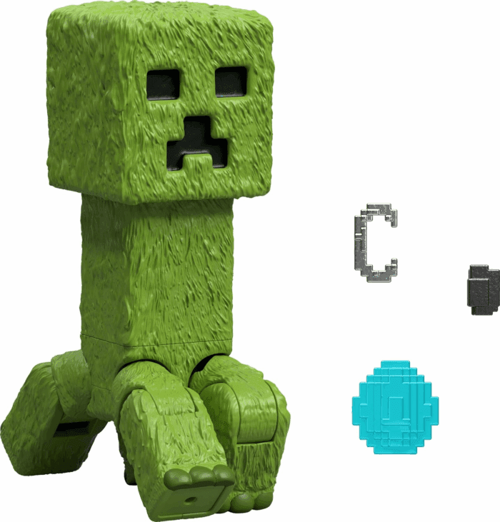 Minecraft Action Figure & Accessories Set, 4-Inch Creeper Posable Character Collectible Inspired by a Minecraft Movie