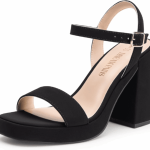 Heels for Women Block Chunky Platform High Heels Open Toe GISELLE Fashion Wedding Party Evening Prom Dance Ankle Strap Dress Pump Sandals Shoes