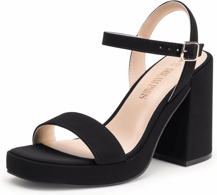 Heels for Women Block Chunky Platform High Heels Open Toe GISELLE Fashion Wedding Party Evening Prom Dance Ankle Strap Dress Pump Sandals Shoes