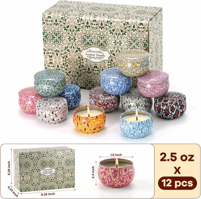 Scented Candle Set, 12 Pack Candles Gift for Home Scented, Aromatherapy Candle Gift, 2.5 Oz Long Lasting Soy Candles for Men, Women, Friends Birthday, Mother'S Day, Valentine Bath SPA - Image 7