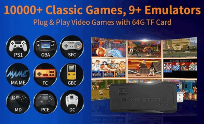20000+ Retro Arcade Game System with 2 Wireless Controllers & 9 Emulators, 4K HDMI - Image 8
