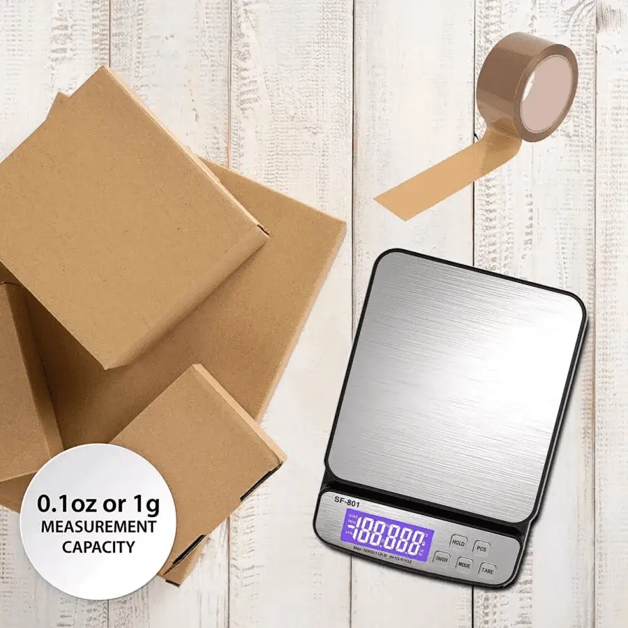Precision Digital Shipping Scale with 110 LB Capacity & 1G Accuracy - AC Adapter & Battery Operated - Ideal for Postal & Parcel Weighing - Image 2