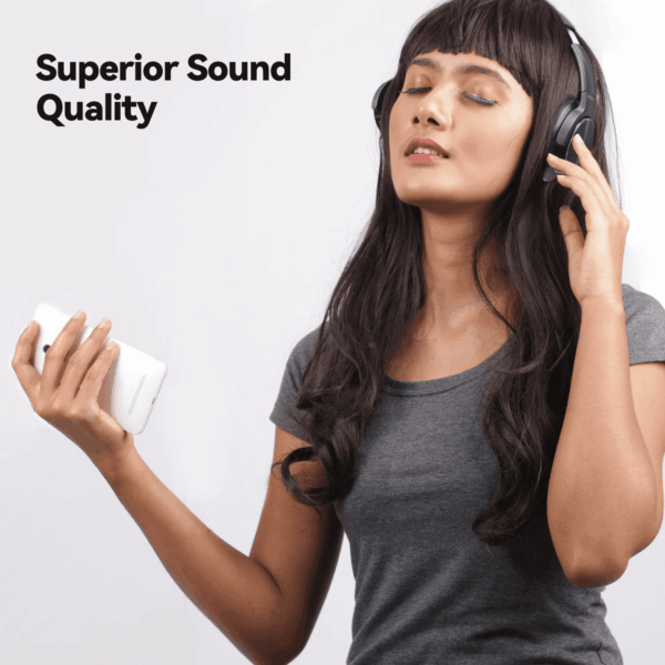 E9 Noise Cancelling Headphones,Wireless Bluetooth over Ear Headphones with Microphone - Black - Image 3