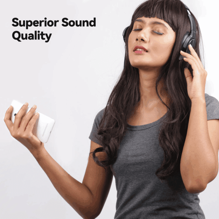 E9 Noise Cancelling Headphones,Wireless Bluetooth over Ear Headphones with Microphone - Black - Image 3