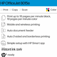 Officejet 8015E Wireless Color All-In-One Printer, 6 Months of Instant Ink Included - Image 2
