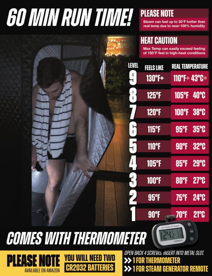 XL Portable Steam Sauna, 60-Minute Heater, Hexagon Design - Image 4