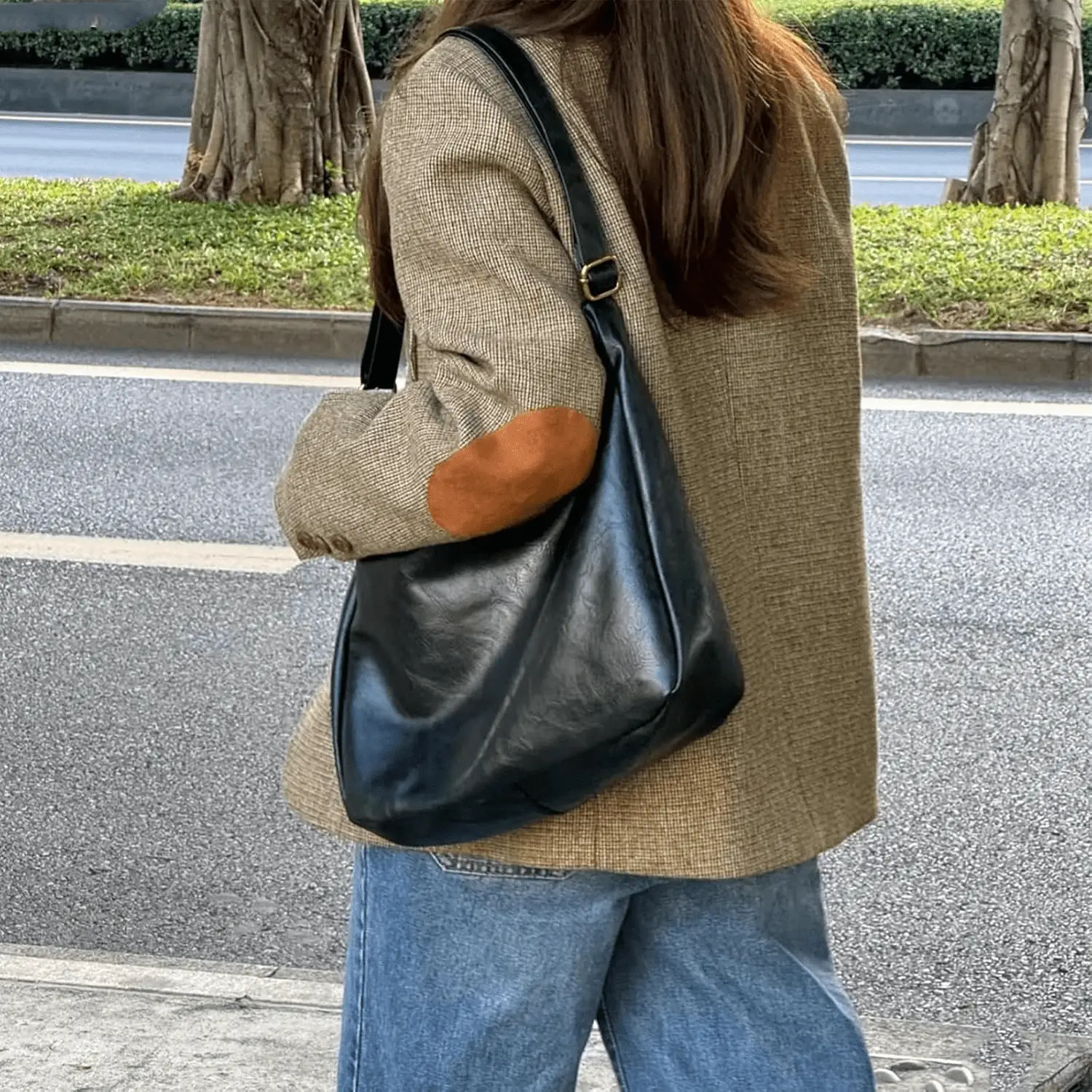 Hobo Bags for Women, Ultra Soft Foldable Vegan Leather Shoulder Handbag, Stylish Slouchy Tote Purses - Image 8