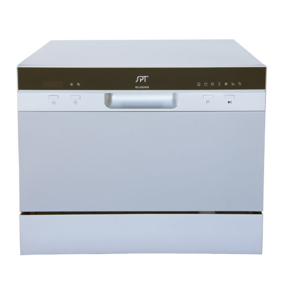 6 Place Settings Silver Countertop Dishwasher with Delay Start and LED Display - Image 2