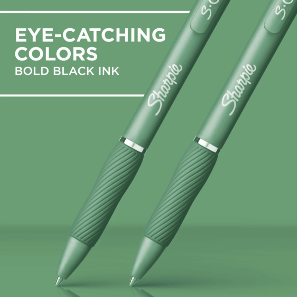 S-Gel, Gel Pens, Medium Point (0.7Mm), Green Barrel, Black Ink, 4 Count - Image 3
