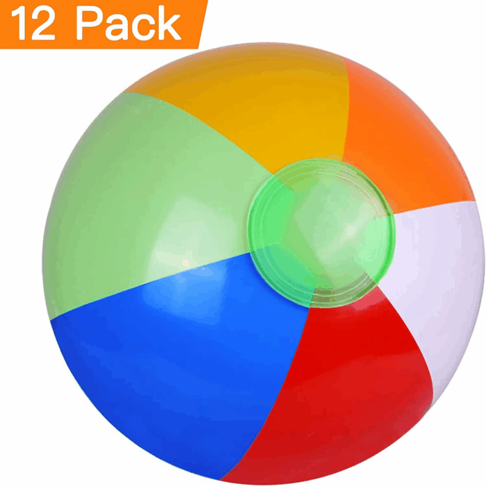 12" Beach Balls Bulk - Inflatable Swimming Pool Toys for Kids Birthday Party Supplies Favors Luau Decorations - Blow up Classic Rainbow Color Beachball Summer Water Games Fun Gifts (12 Pack) - Image 2