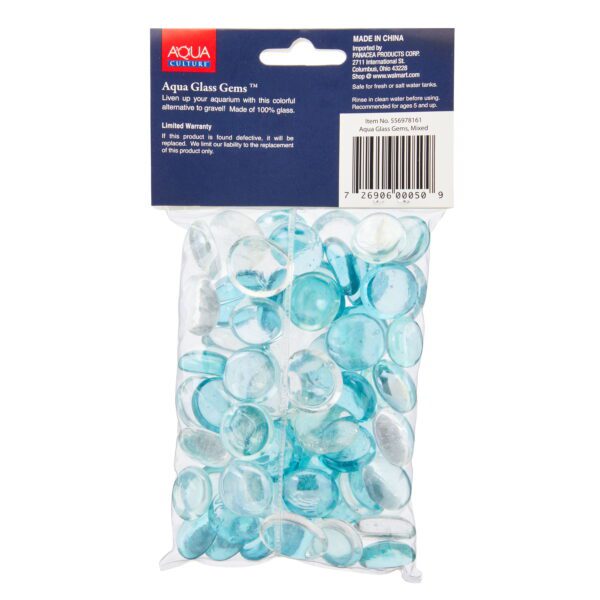 Glass Aqua Color Gems, Standard Mix, 14 Oz Aquarium Gems - Image 4