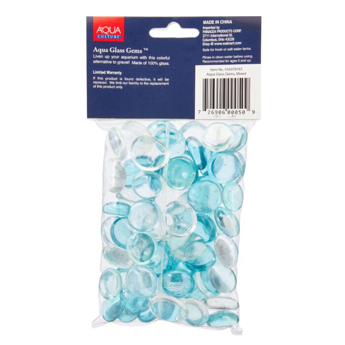 Glass Aqua Color Gems, Standard Mix, 14 Oz Aquarium Gems - Image 4