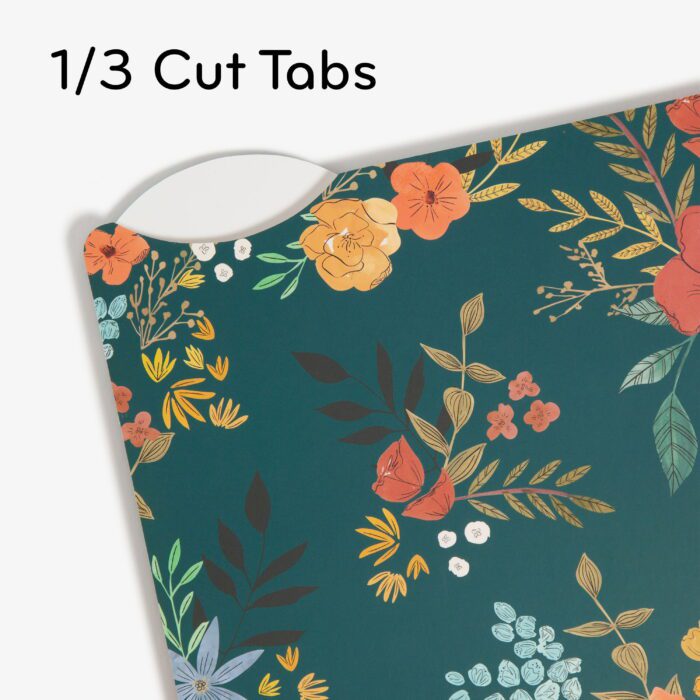 Decorative File Folders, 9 Count, Midnight Blossom, 1/3-Cut Tabs, Letter Size - Image 4