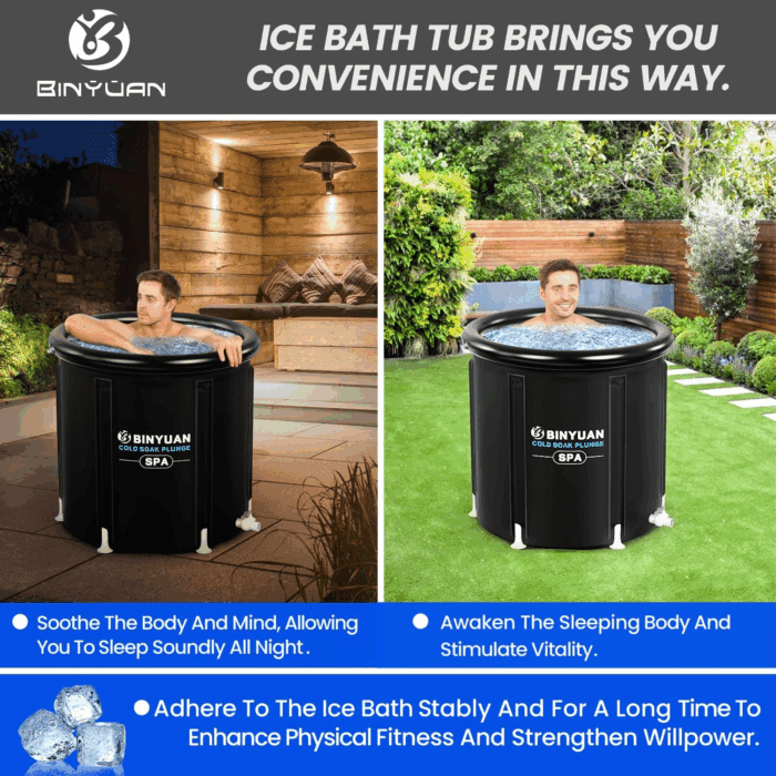 XL Ice Bath Tub for Athletes with Cover 99 Gal Cold Plunge Tub for Recovery, Multiple Layered Portable Ice Bath Plunge Pool Suitable for Gardens, Gyms and Other Cold Water Therapy Training - Image 3