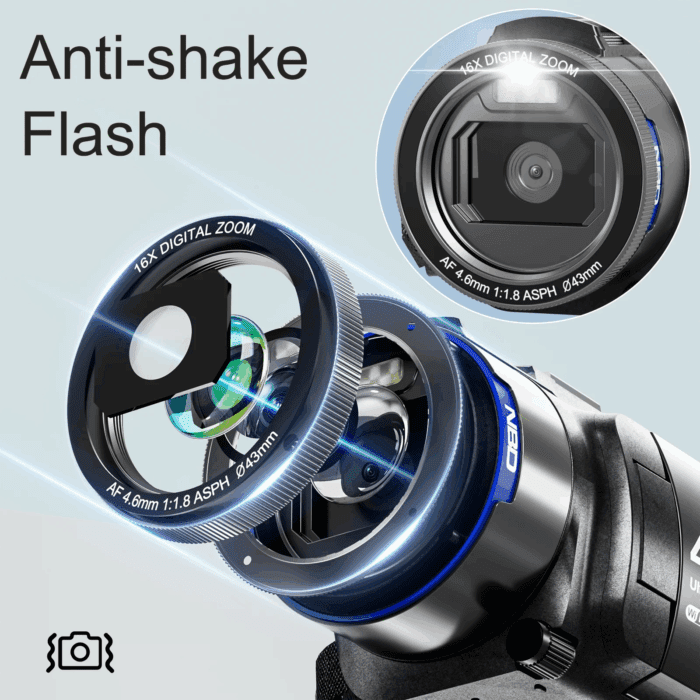 4K Video Camera Camcorder 3.0" IPS Vlogging Camera 48MP Digital Video Camera with 32GB SD Card - Image 5