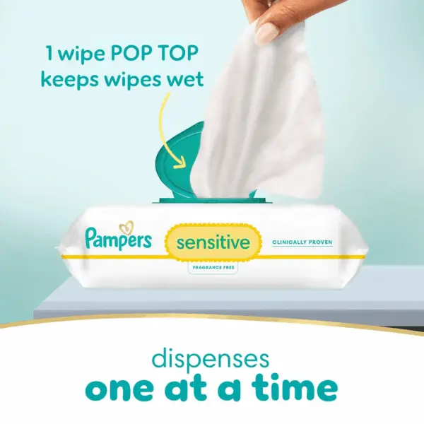 Sensitive Baby Wipes, Water Based, Hypoallergenic and Unscented, 8 Flip-Top Packs, 4 Refill Packs (1008 Wipes Total) - Image 10