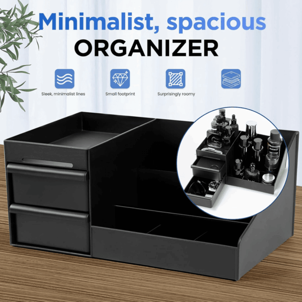 Mens Organizer,Perfume Organizer,Cologne Stand,Cologne Shelf,Perfume Stand,Bathroom Countertop Storage,Shelf for Bathroom Counter,Mens Dresser,Men Bedroom,Birthday Gifts for Men(Black) - Image 2