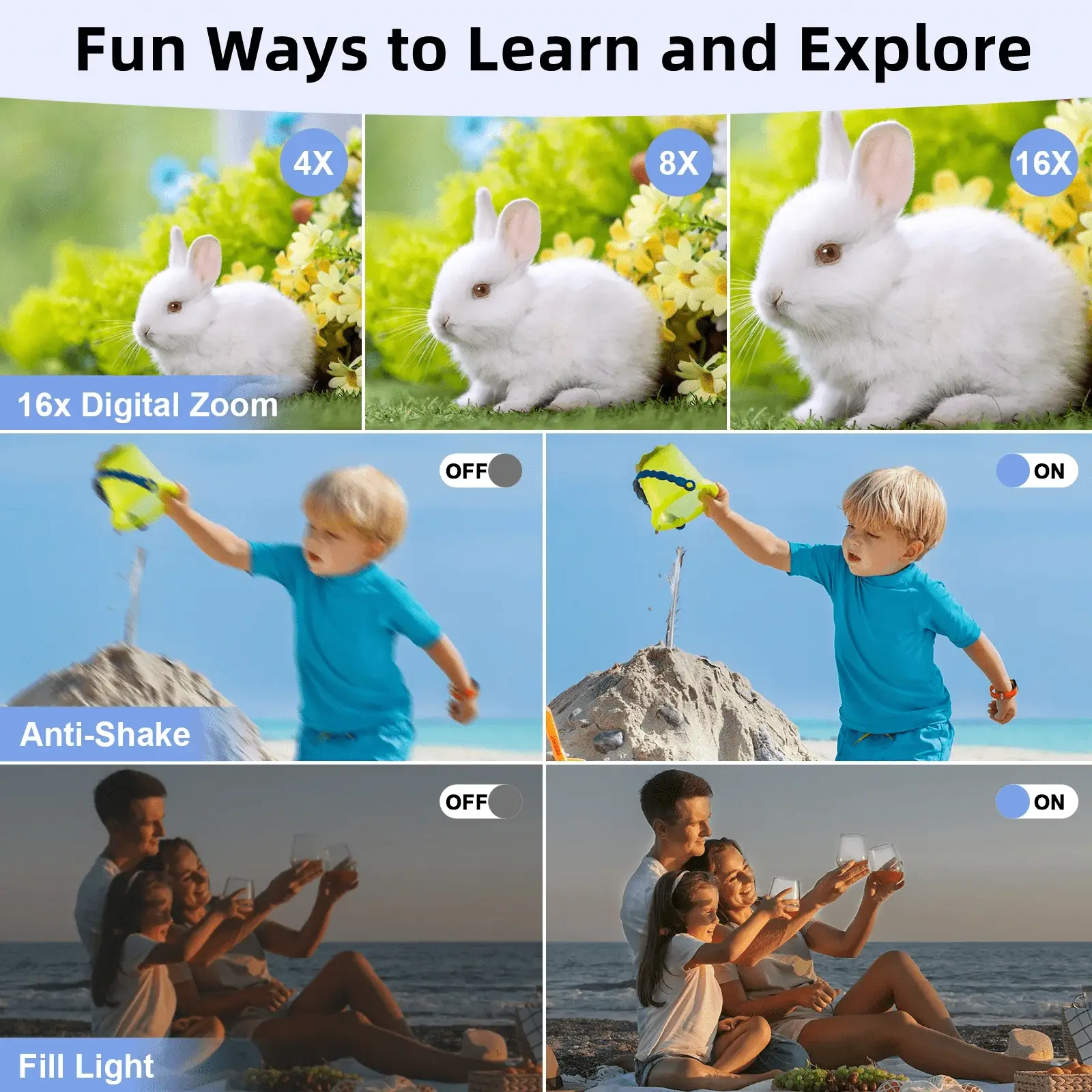 1080P Digital Camera 16X Digital Zoom Compact Point and Shoot Camera Portable Small Camera Starter Camera for Teens Students Boys Girls Seniors(Green) - Image 5