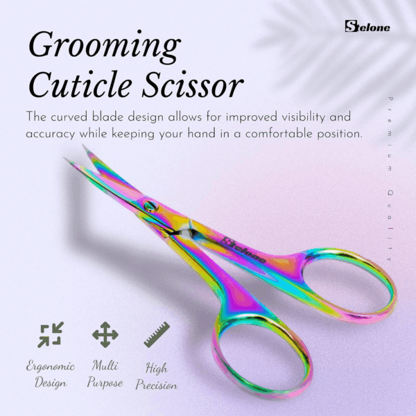 Professional Grooming Scissors Eyebrow Scissors Small Curved Stainless Steel Manicure & Beauty Scissor for Women - Image 2