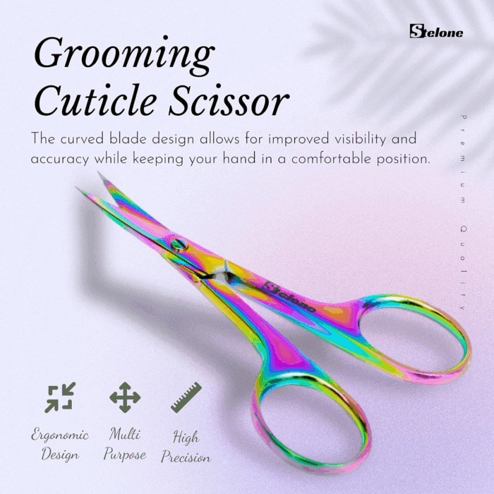 Professional Grooming Scissors Eyebrow Scissors Small Curved Stainless Steel Manicure & Beauty Scissor for Women - Image 2