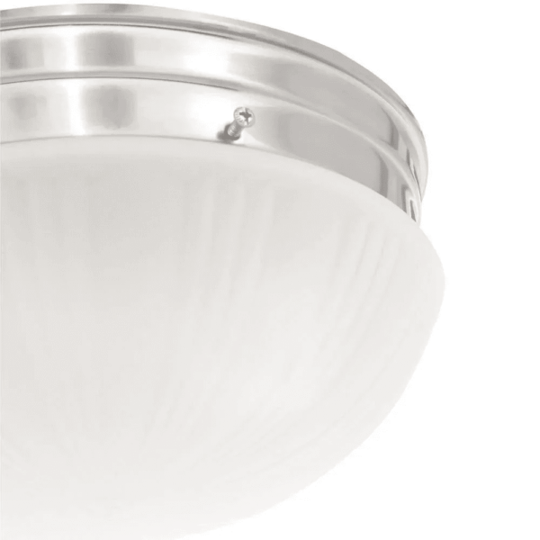 Lighting  Two-Light Flush-Mount Interior Ceiling Fixture with Pull Chain Brushed Nickel - Image 3