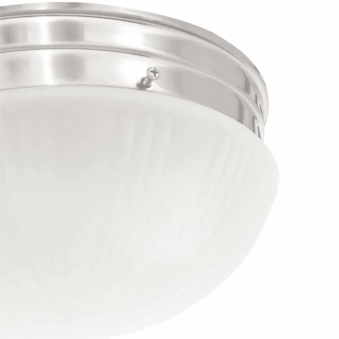 Lighting  Two-Light Flush-Mount Interior Ceiling Fixture with Pull Chain Brushed Nickel - Image 3