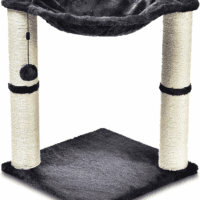 Cat Tower - Indoor Cat & Kittens Hammock Tower with Scratching Posts and Dangling Ball, (19.7"H) - Gray