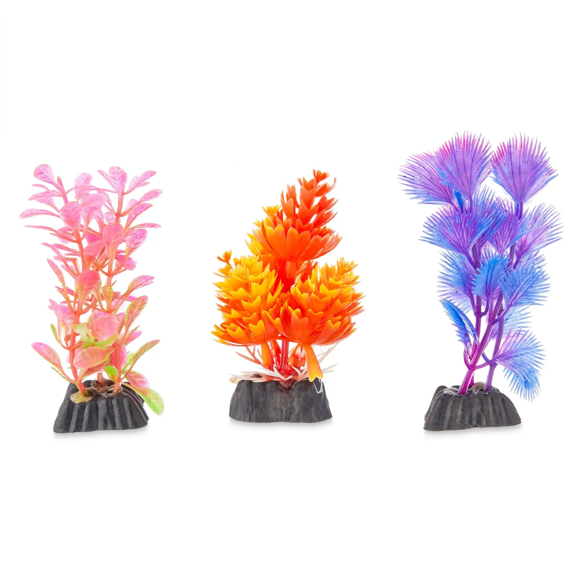 Foregrounder Plastic Aquarium Plants - Multicolored - 3 Count per Pack - Image 3