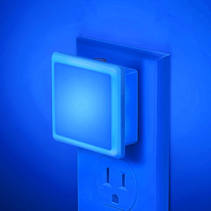 Blue Night Light, Blue Nightlight[2 Pack],0.3 Watt LED Night Light with Dusk-To-Dawn Light Sensor,Plug in Nitelight for Gaming Room,Bedroom,Corridor,Hallway,Non-Dimmable