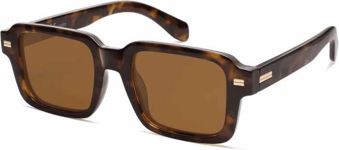 Retro Square Polarized Sunglasses for Women Men, 70S 80S Classic Vintage Rectangle Shades SJ2345