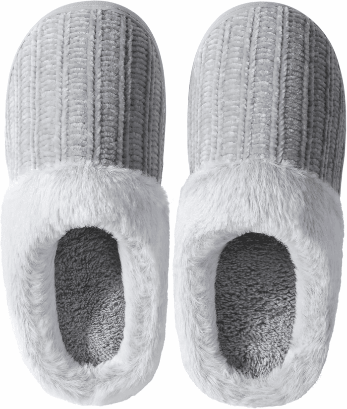 Womens Memory Foam Fuzzy Slippers Knitted House Slippers for Women Comfy Slip-On Warm House Shoes