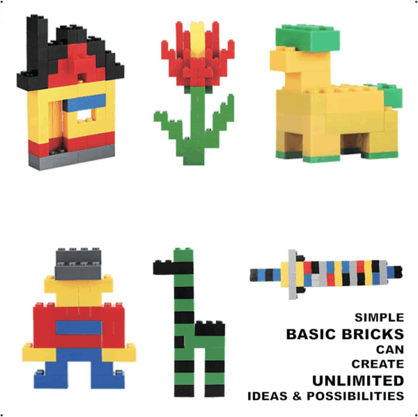 1000 Pieces Building Blocks, Bulk Classic Building Bricks Toy, Big Box of Basic Bricks, Compatible with Major Brands, Educational Construction Toys & Gifts for Kids 4+ - Image 6