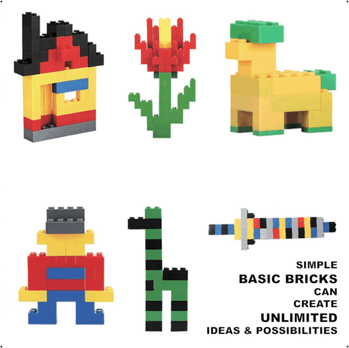 1000 Pieces Building Blocks, Bulk Classic Building Bricks Toy, Big Box of Basic Bricks, Compatible with Major Brands, Educational Construction Toys & Gifts for Kids 4+ - Image 6