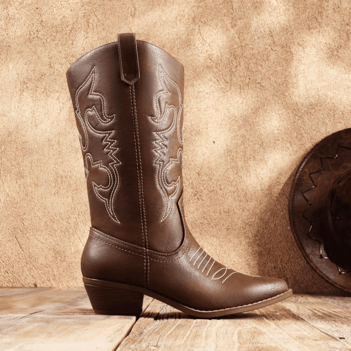 Women'S Cowboy Boots Pull on Cowgirl Boots Mid Calf Western Boots - Image 2