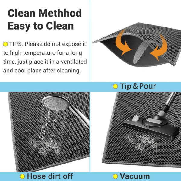 Cat Litter Mat Double Layer Waterproof Urine Proof Trapping Mat 1 Pack (Gray, 24X15 Inch (Pack of 1)) - Image 5