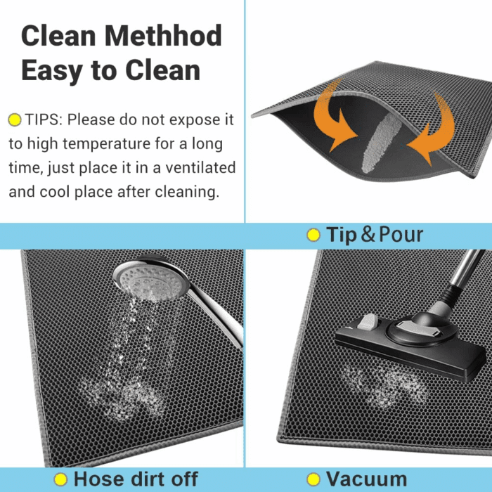 Cat Litter Mat Double Layer Waterproof Urine Proof Trapping Mat 1 Pack (Gray, 24X15 Inch (Pack of 1)) - Image 5