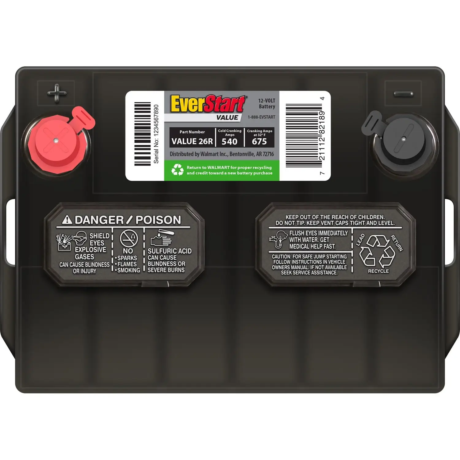 Value Lead Acid Automotive Battery, Group Size 26R 12 Volt, 540 CCA - Image 7
