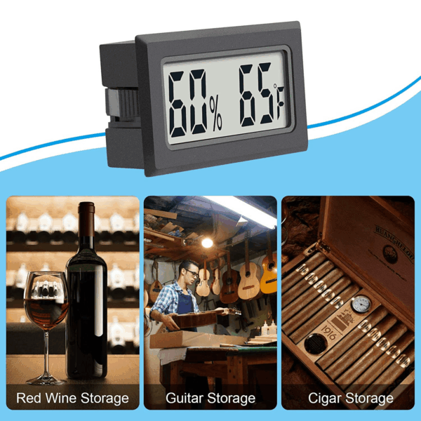 Reptile Thermometer 4-Pack Mini Digital Humidity Temperature Meters Gauge Indoor Hygrometer Thermometer  Wiht ℉ for Humidors Greenhouse Garden Cellar Closet Guitar Case - Image 3