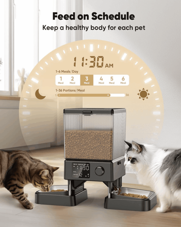 Automatic Cat Feeder for 2 Cats, 20 Cups/5L Automatic Cat Food Dispenser for Small Pets Indoor, Timed Cat Feeder for Dry Food - Image 7