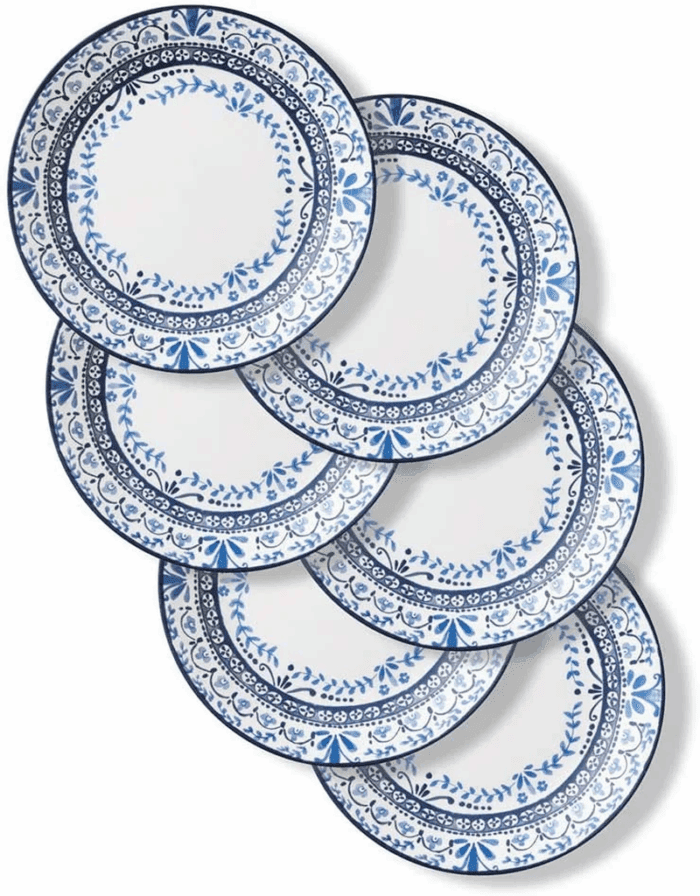 Chip Resistant Dinnerware Set 0 & Frost White Lunch Plate Set for 6 | 8.5 Inch Eco-Friendly round Lunch or Dinner Plates Are Dishwasher Safe - Image 2