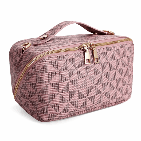 2 in 1 Crossbody Makeup Bag,Large Capacity Luxury Leather Cosmetic Bag for Travel - Image 10