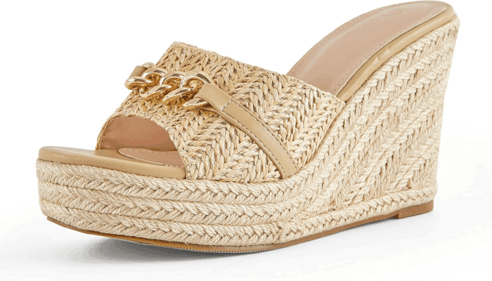 Women'S Wedge Sandals Platform Espadrille Heel Chain Slip on Casual Summer Slides