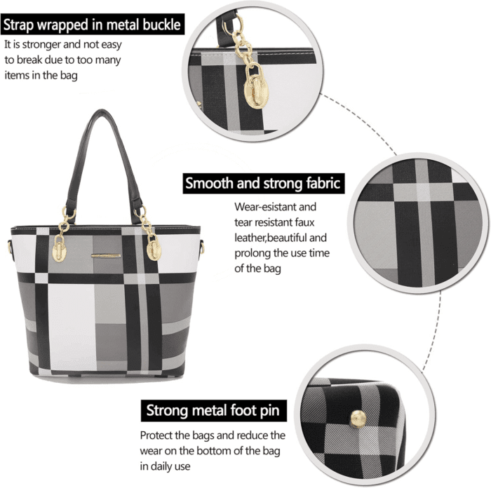Designer Purses and Handbags for Women Satchel Shoulder Bag Tote Top Handle Bag - Image 5