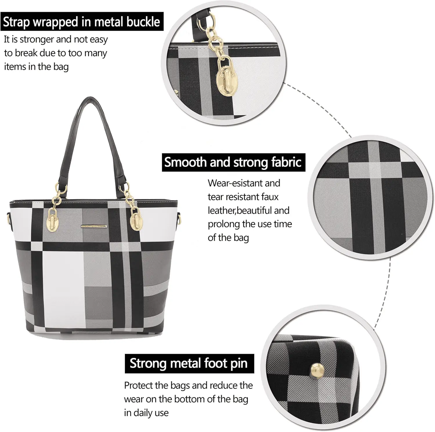 Designer Purses and Handbags for Women Satchel Shoulder Bag Tote Top Handle Bag - Image 5