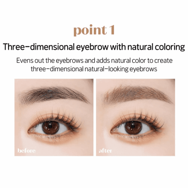 Color My Brows 4.5G - Rich Brown | Beeswax & Carnauba Wax | Eyebrow Mascara, Quickly Fixing Natural Eyebrow Makeup with Care Effect | Korean Makeup, Kbeauty, Perfect for Gift - Image 4