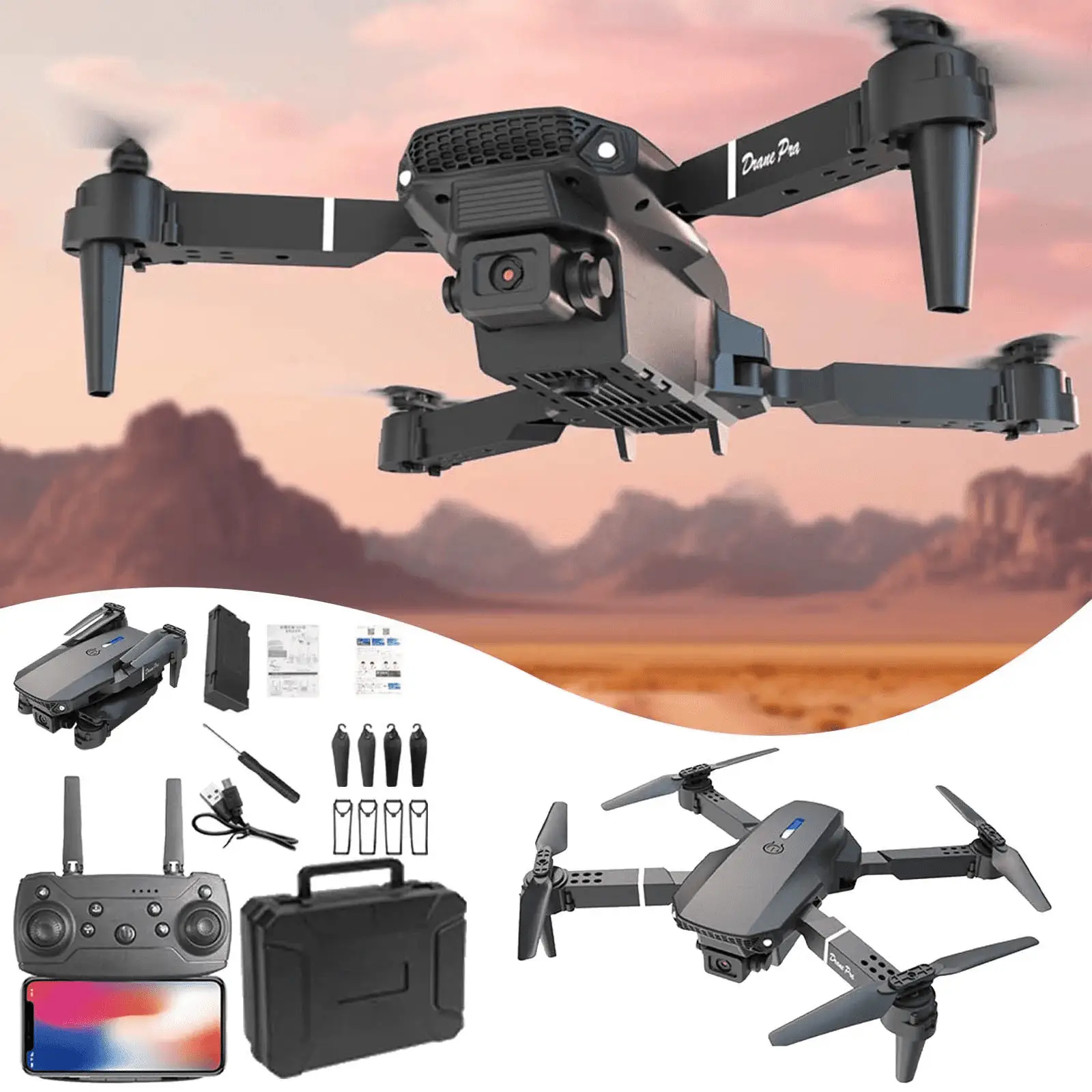 Drone with Camera 1080P HD FPV Foldable Drone for Beginners and Kids, Quadcopter with Gesture Control with Carrying Case, One Key Take Off/Land, Optical Flow Positioning, 360° Flip, Waypoint Fly - Image 5