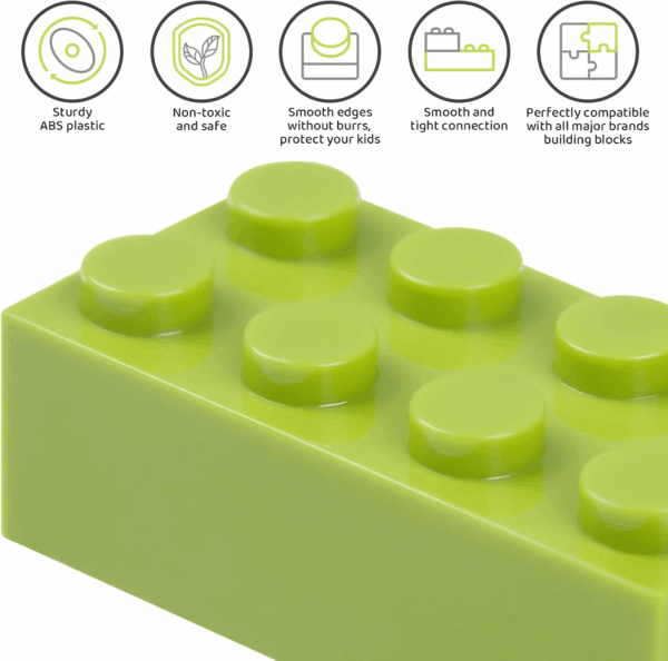 1100 Pieces Building Bricks, Compatible with Lego Classic Building Blocks Bulk with Baseplates, Doors Windows and Wheels, STEM Creative Construction Toys for 6 7 8 9 10 11 12 Year Old - Image 5