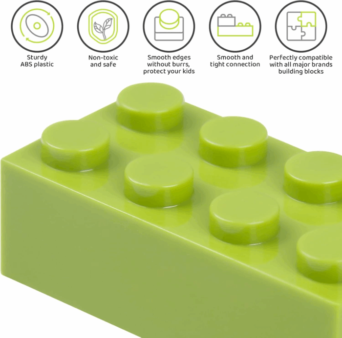 1100 Pieces Building Bricks, Compatible with Lego Classic Building Blocks Bulk with Baseplates, Doors Windows and Wheels, STEM Creative Construction Toys for 6 7 8 9 10 11 12 Year Old - Image 5