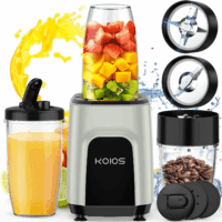 18 Oz. Single Speed Countertop Blenders for Shakes and Smoothies with 2X18.6Oz and 10Oz Cups