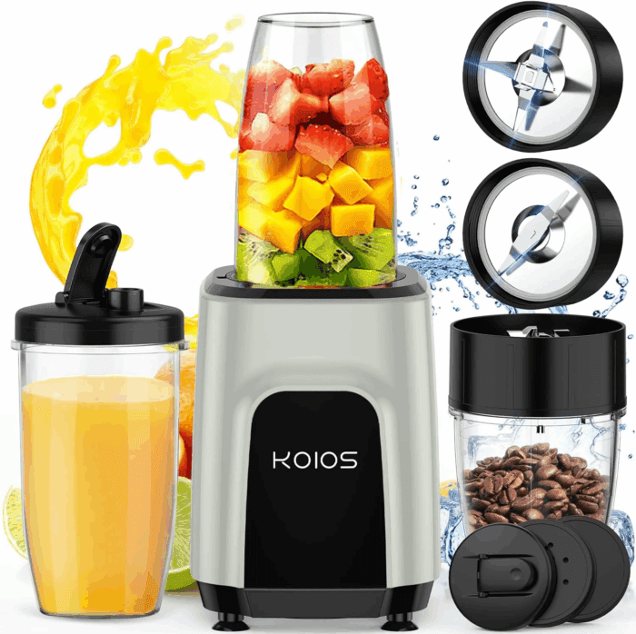 18 Oz. Single Speed Countertop Blenders for Shakes and Smoothies with 2X18.6Oz and 10Oz Cups